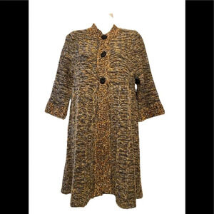 Anthropologie Curio Knit Sweater Long Line Button Up Cardigan